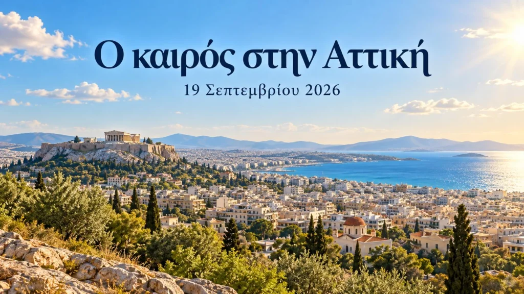 symvoliki apeikonisi tis attikis me ilio kai liga synnefa