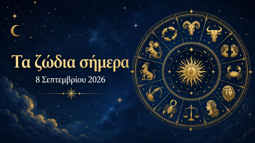 chrysos zodiakos kyklos se mple ourano me elliniko titlo ta zodia simera kai imerominia 8 septemvriou 2026