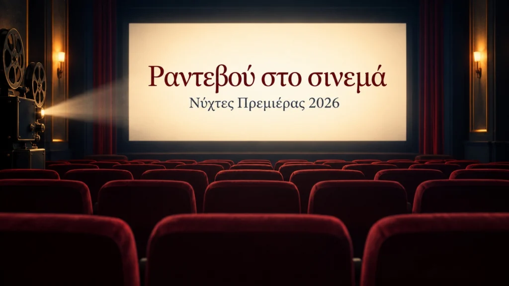 symvoliki apeikonisi aithousas kinimatografou me kokkina kathismata kai fotismeni othoni